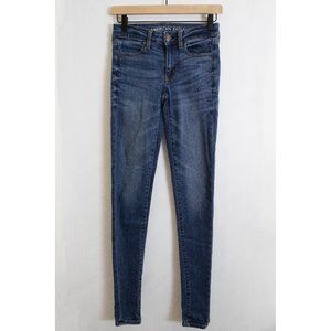 American Eagle Super Stretch Jegging - Medium Blue Wash - 2 xlong